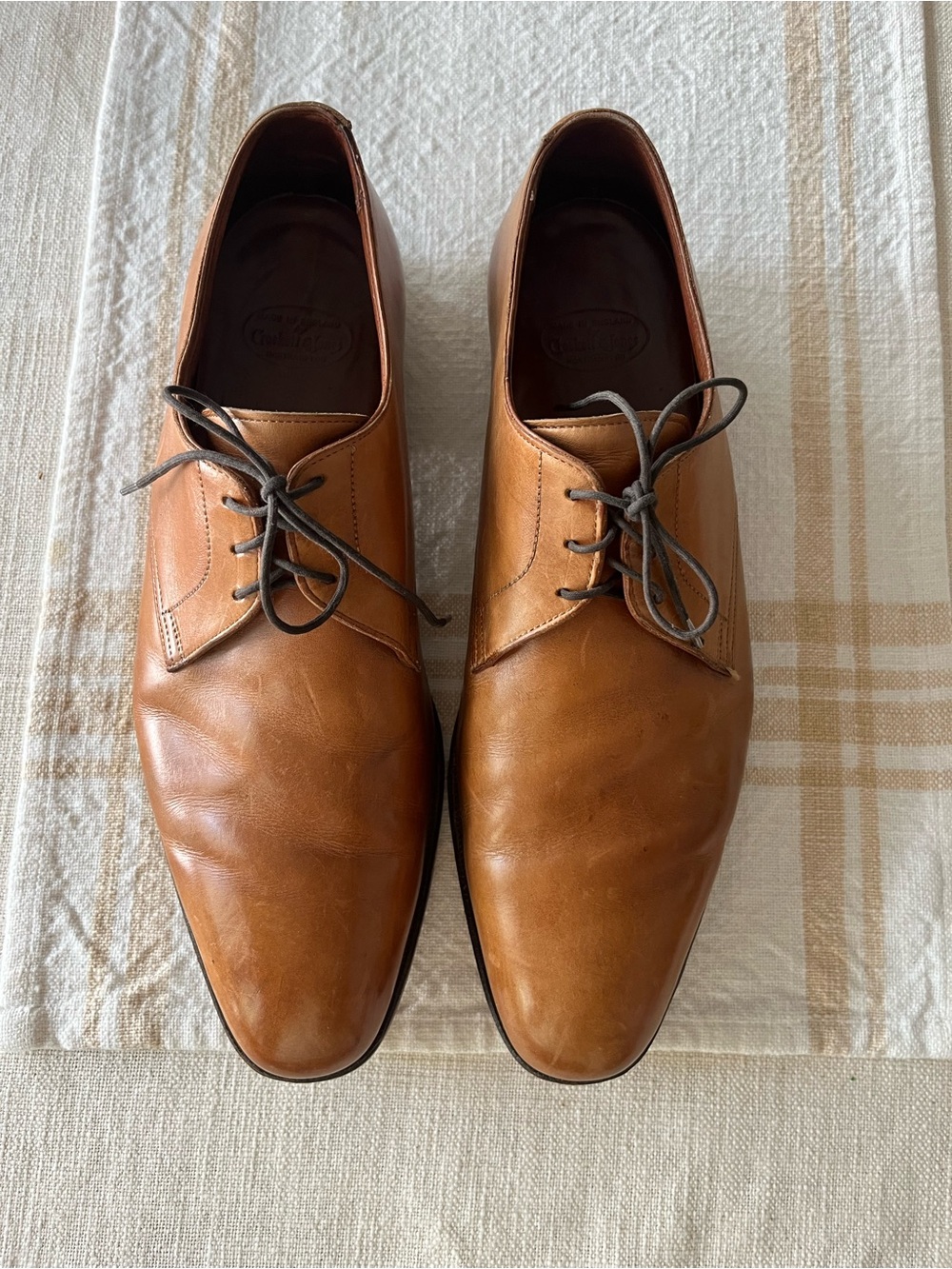 Crockett & Jones Men’s Leather Derby Shoes in Tan